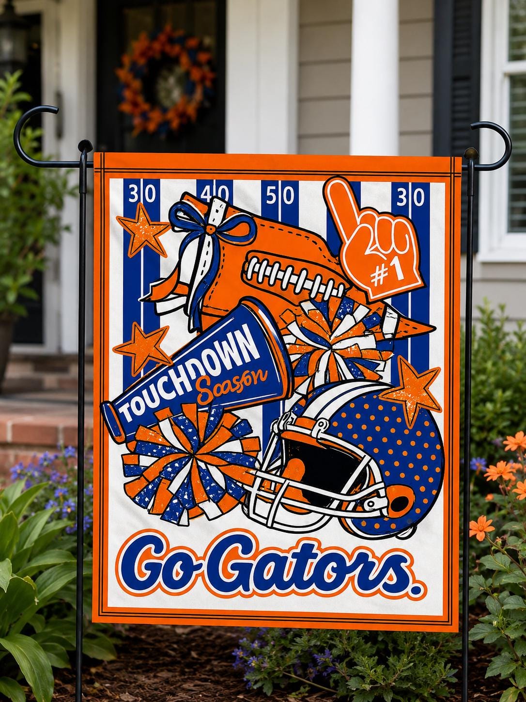 Gator Football Flag Garden Decor - Double-Sided Polyester