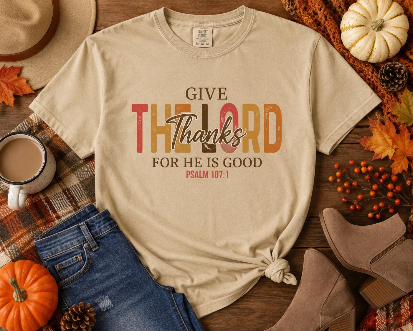 Give Thanks to the Lord Ladies T-Shirt