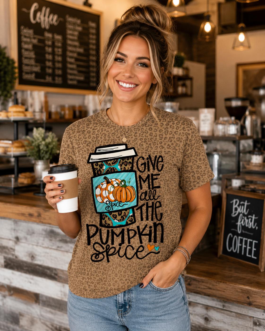 Pumpkin Spice Leopard Ladies Shirt