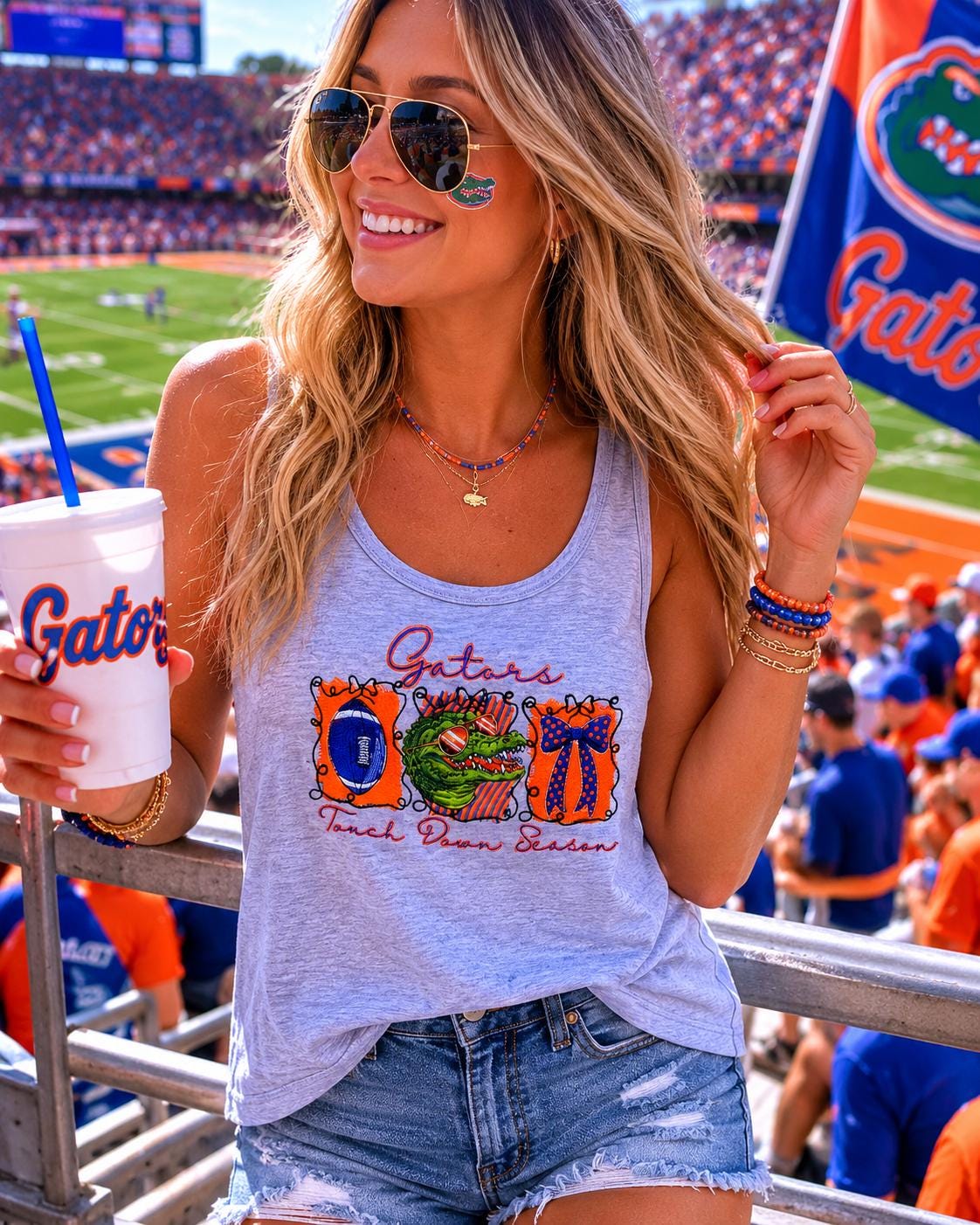 Gators touchdown season embroidered tee or tank/ mommy and me sizes