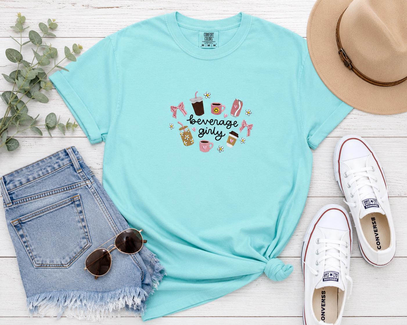 Beverage Girly Embroidered Tee