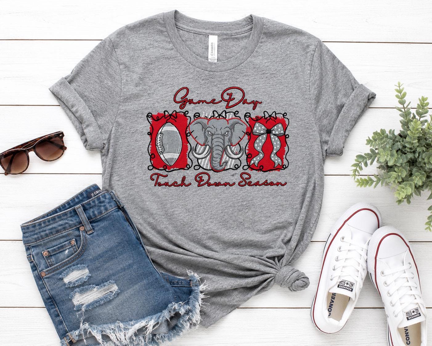 Touchdown season/bama embroidered tee or tank/ mommy and me sizes