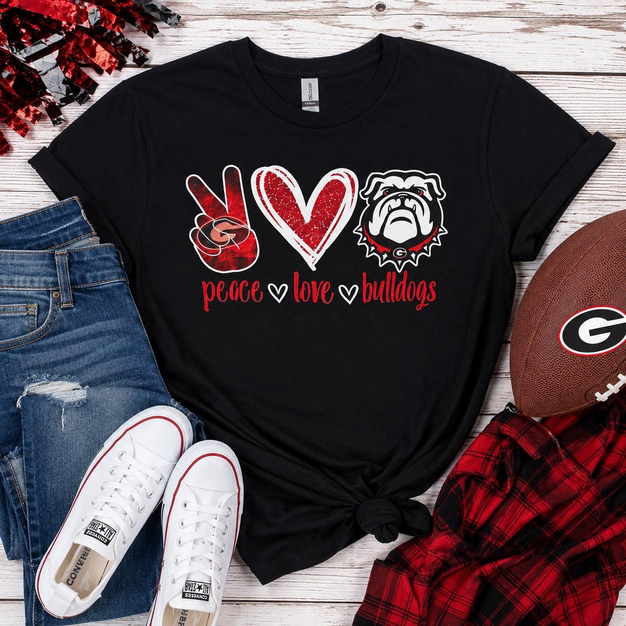 Peace Love Bulldogs Tee