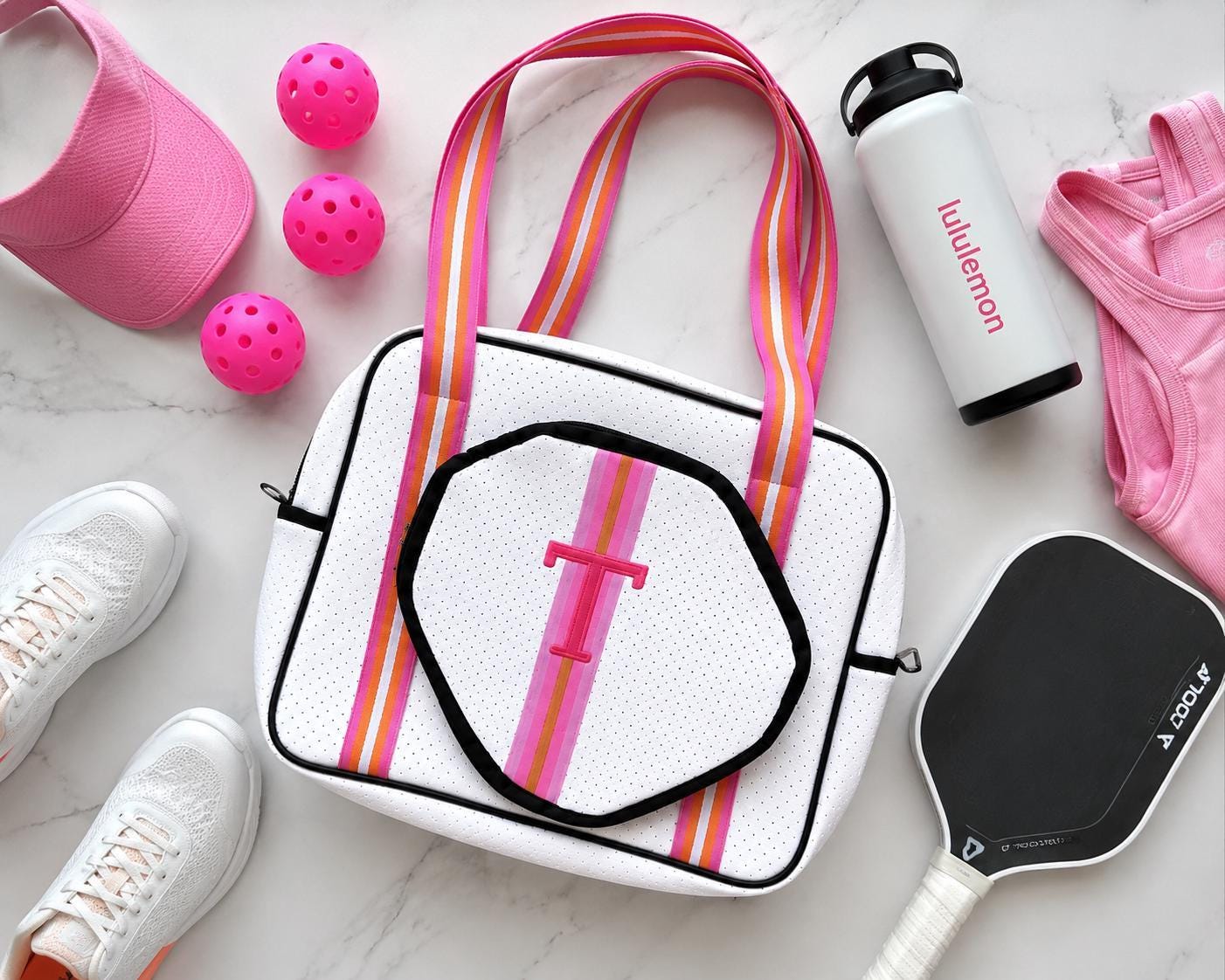 Water-Resistant Nylon Crossbody Pickleball Bag