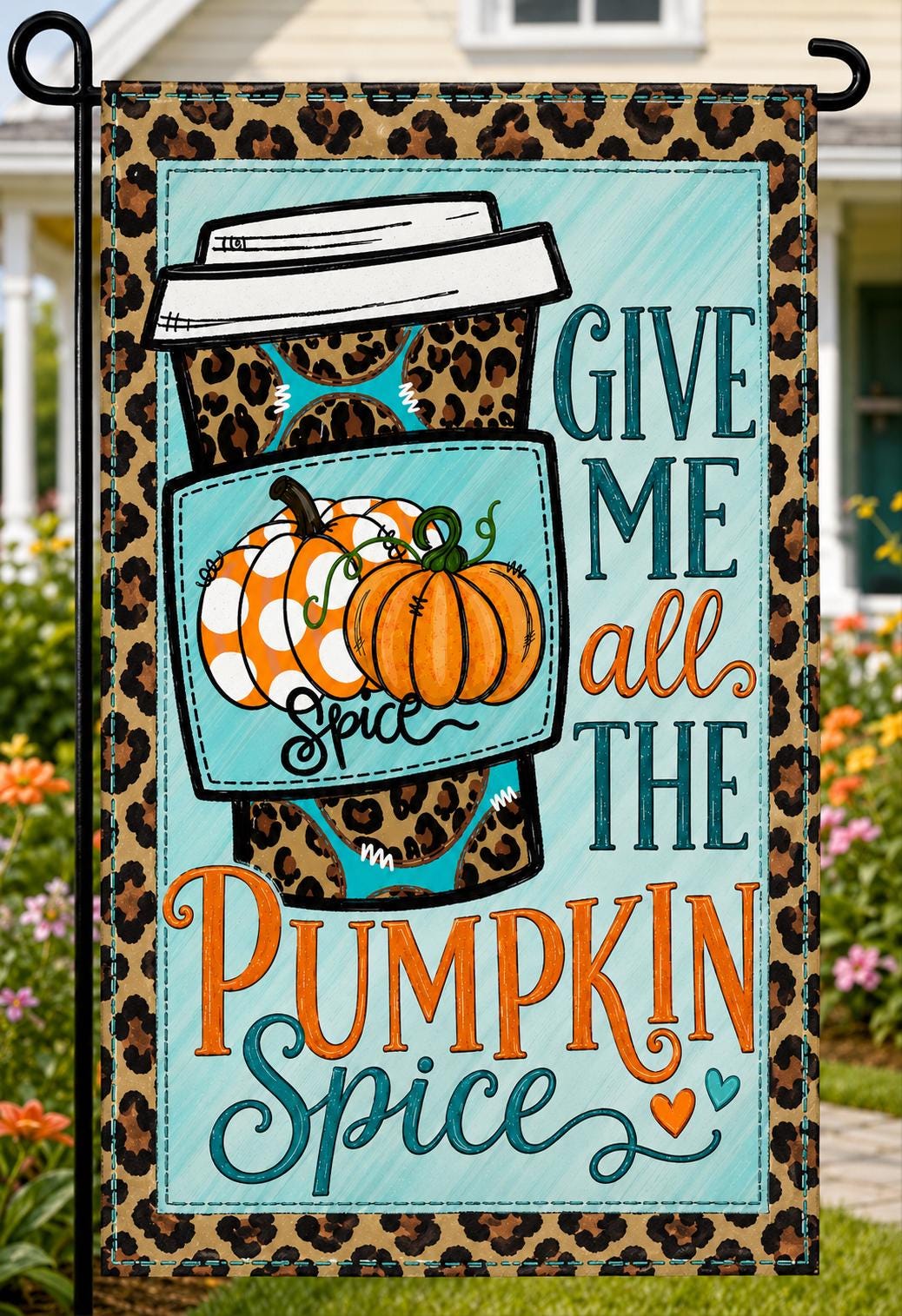 Fall Pumpkin Spice Garden Flag Decor - Double-Sided Polyester