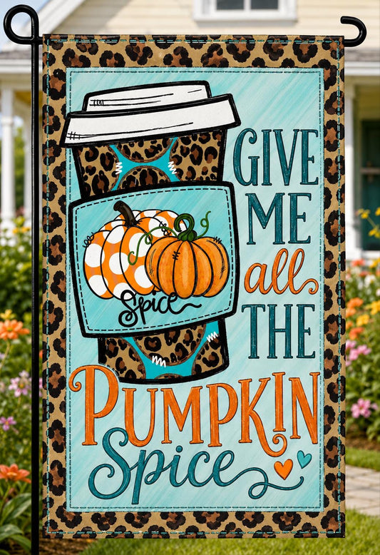 Fall Pumpkin Spice Garden Flag Decor - Double-Sided Polyester