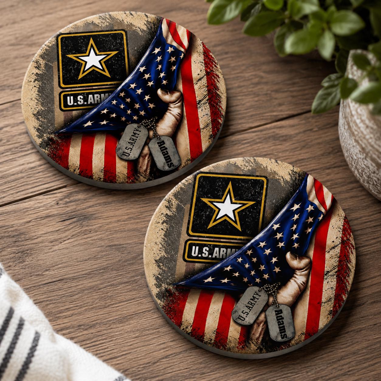 Military Personalized Car Coasters/Ceramic or Neoprene Fabric