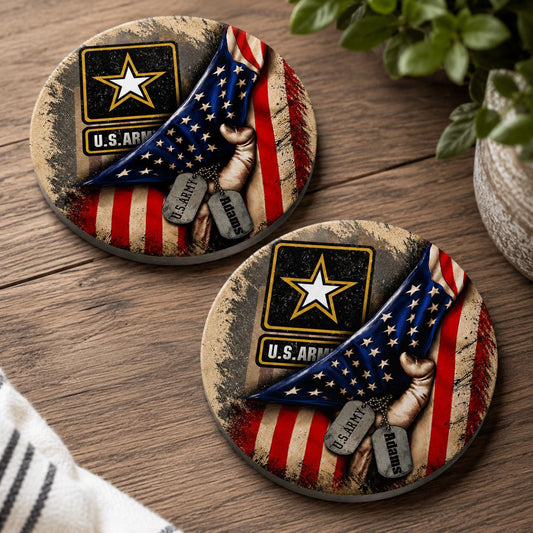 Military Personalized Car Coasters/Ceramic or Neoprene Fabric