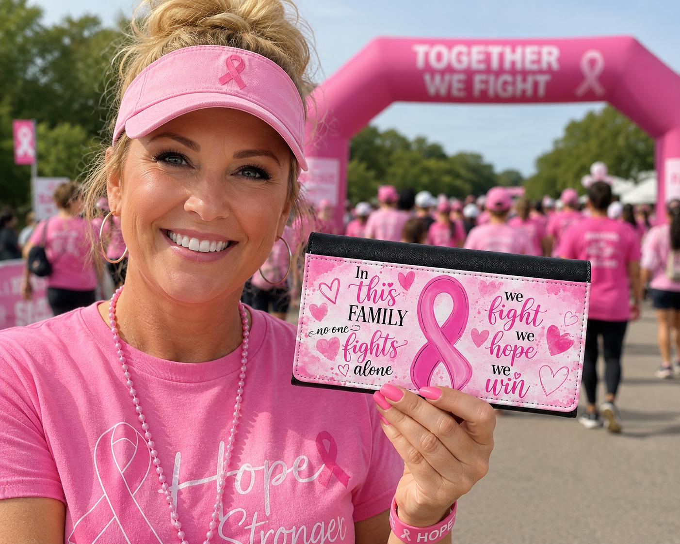 Personalized Breast Cancer Awareness Trifold Wallet