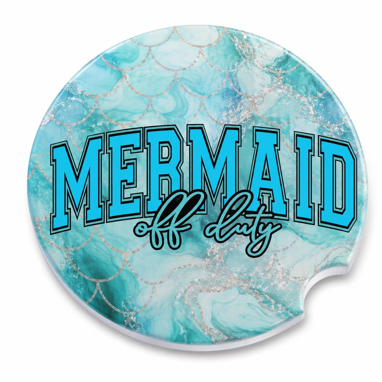 Mermaid Off Duty Car Coasters/Ceramic or Neoprene Fabric