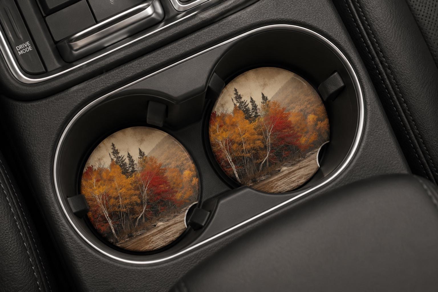 Autumn/Fall Landscape Car Coasters/Ceramic or Neoprene Fabric