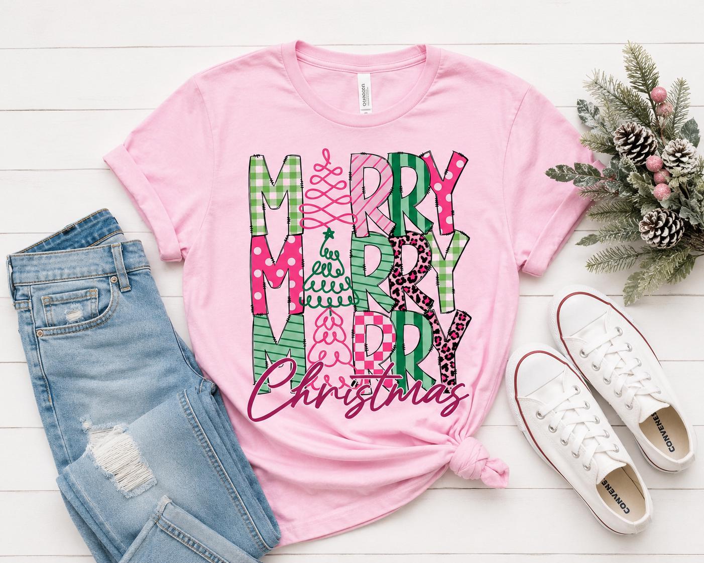 Merry Merry Merry Christmas Graphic Tee/ Sweatshirt