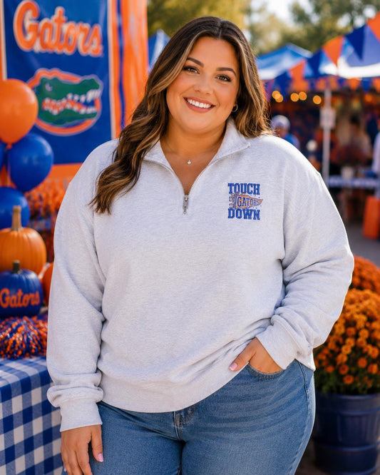 Touch Down Gators Spirit Quarter-Zip Pullover
