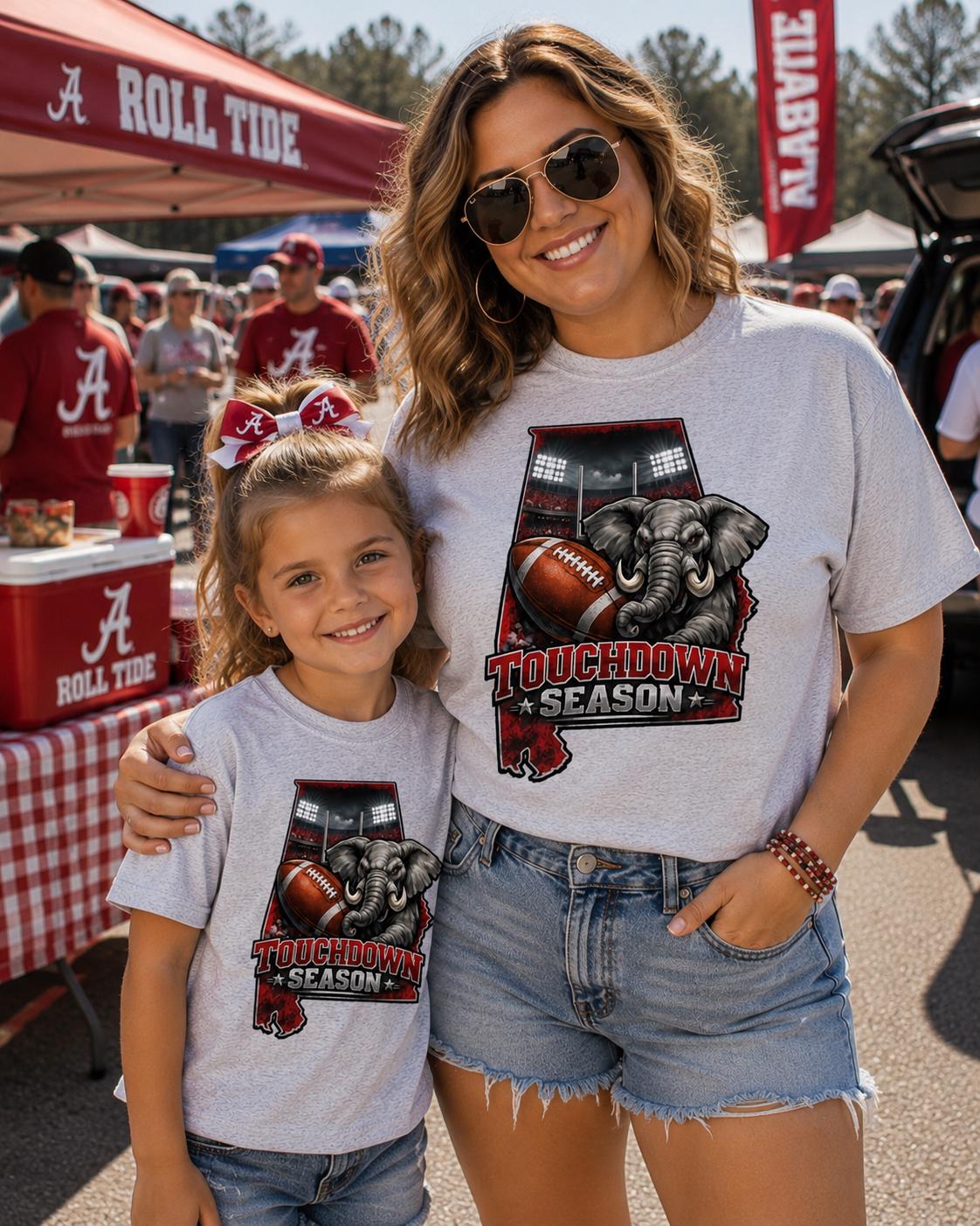 Alabama Touchdown Season Graphic T-Shirt and Sweatshirt/Adult And Youth Sizes