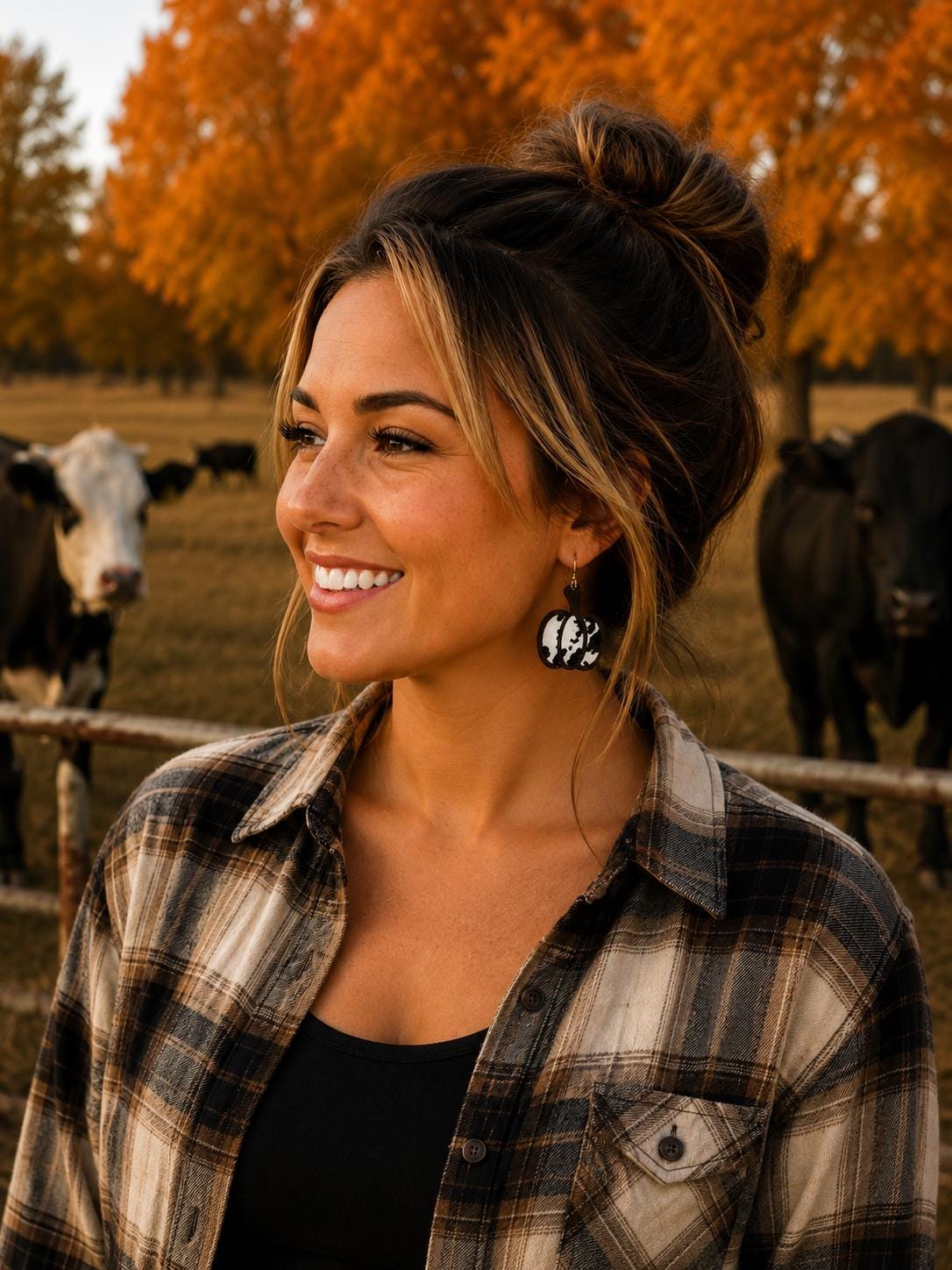 Wood Pumpkin Dangle Earrings