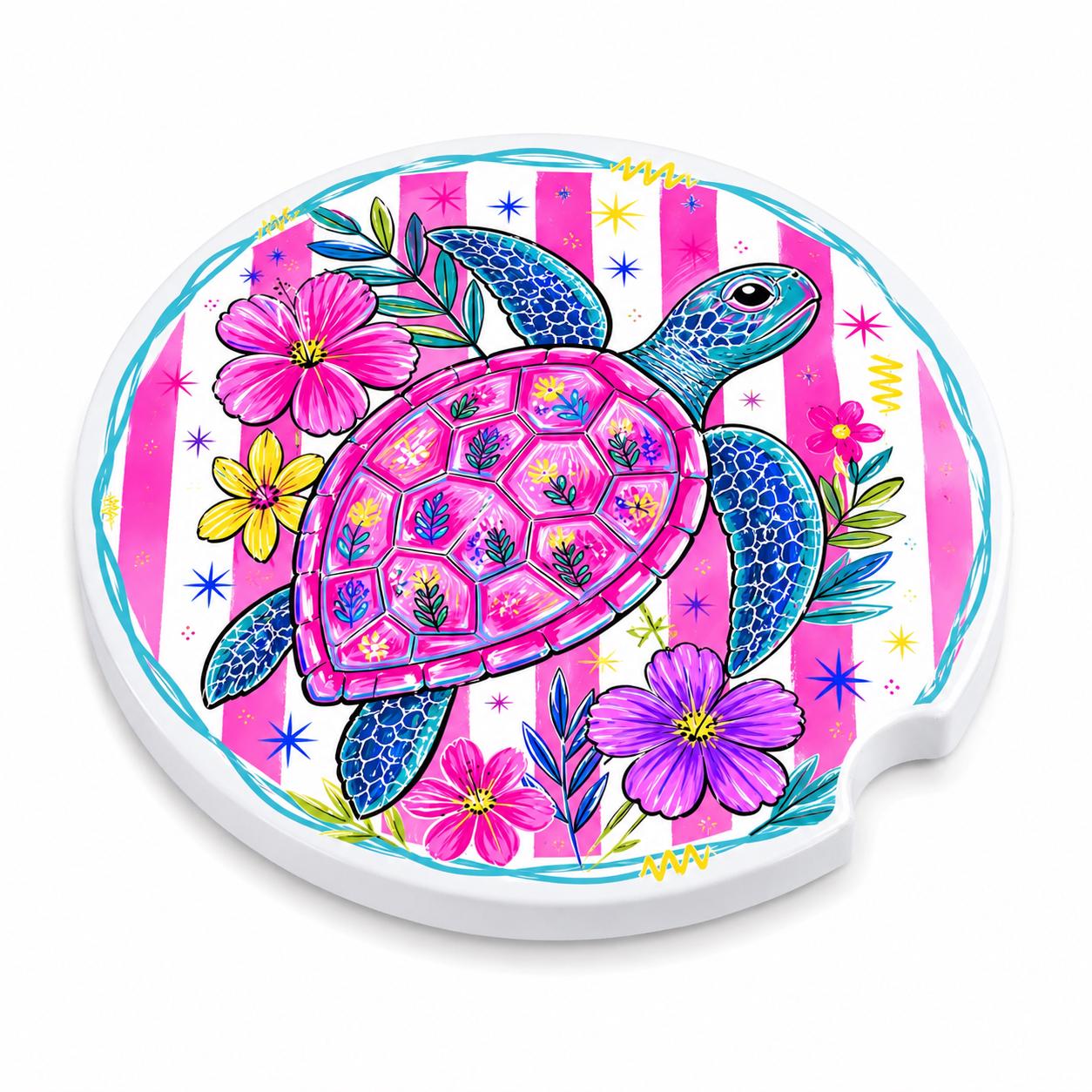 Turtle Car Coasters/Ceramic or Neoprene Fabric