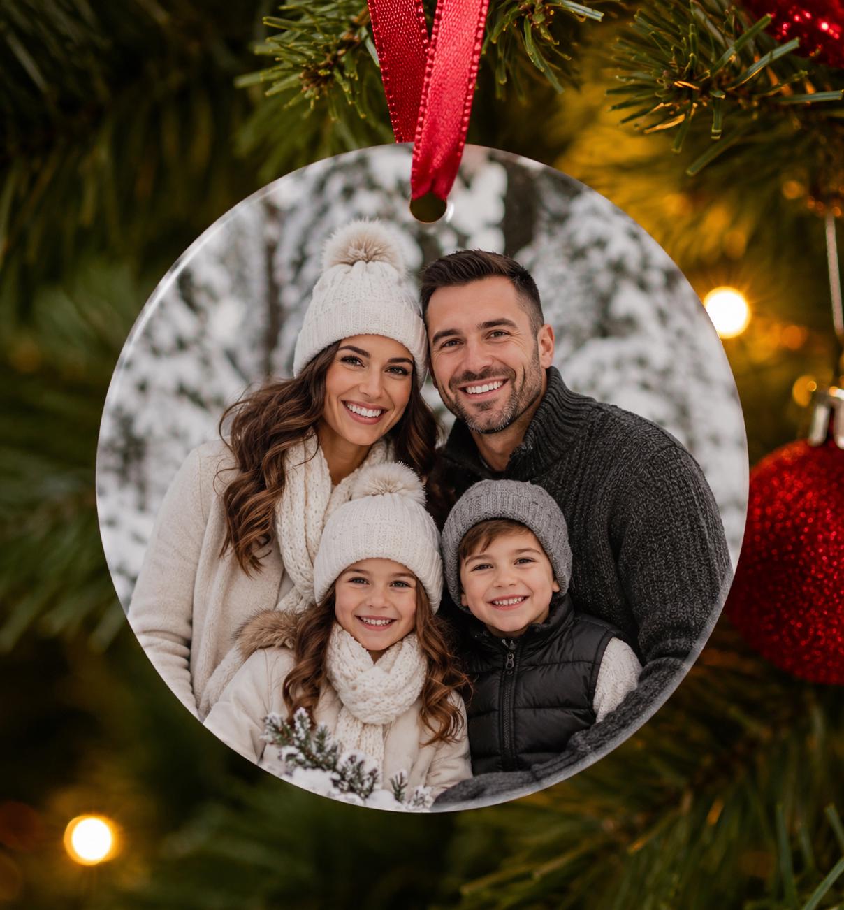 Custom Christmas Family Photo ornaments