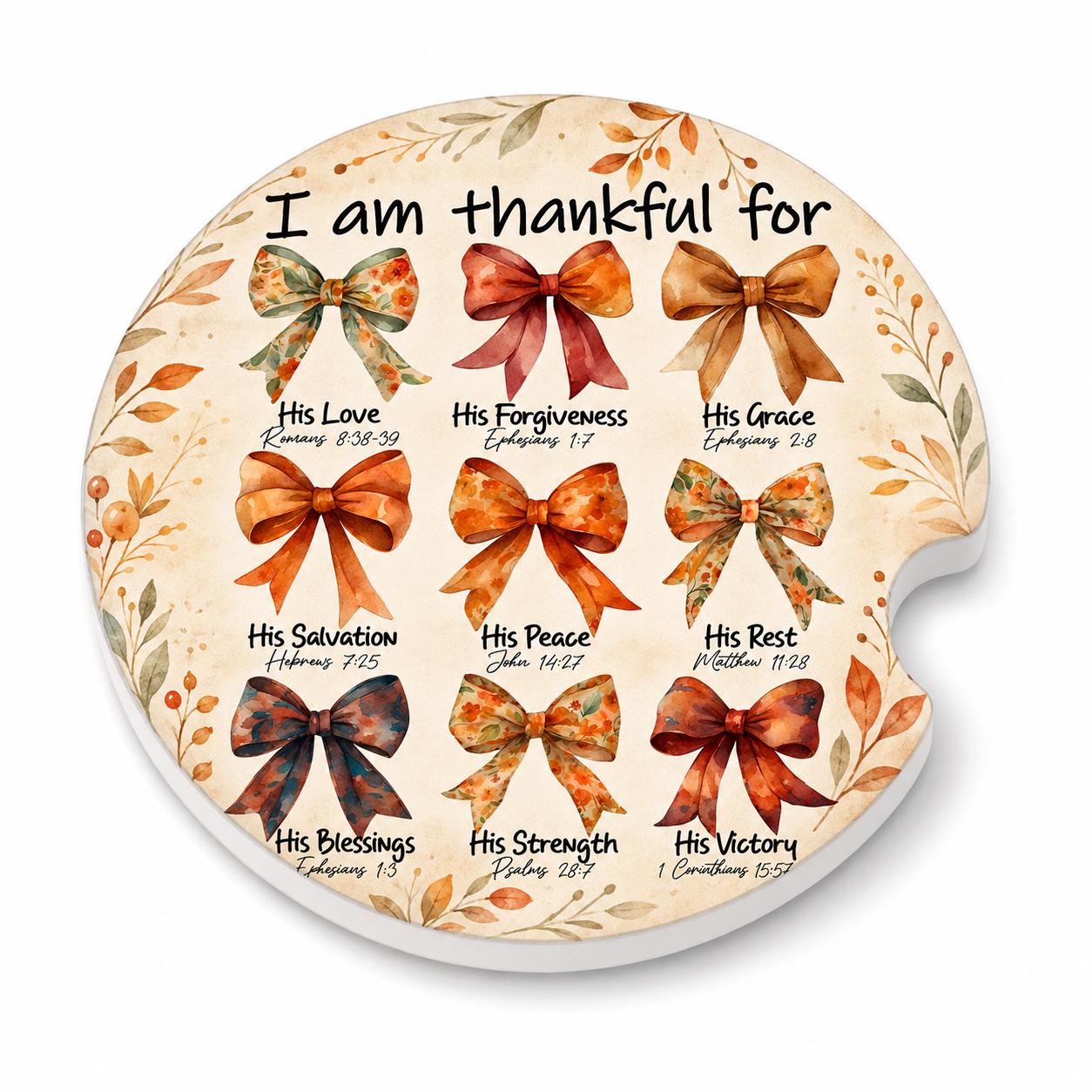 I’m Thankful For Fall Car Coasters/Ceramic or Neoprene Fabric