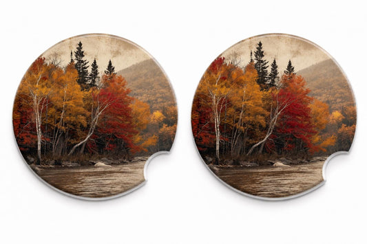 Autumn/Fall Landscape Car Coasters/Ceramic or Neoprene Fabric