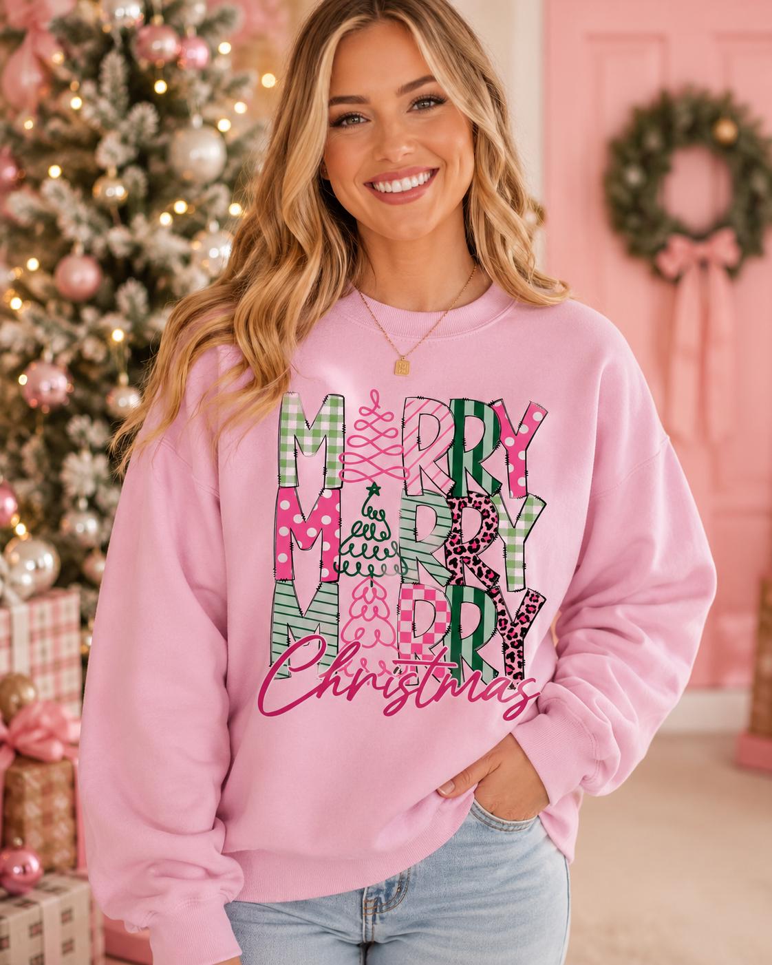 Merry Merry Merry Christmas Graphic Tee/ Sweatshirt