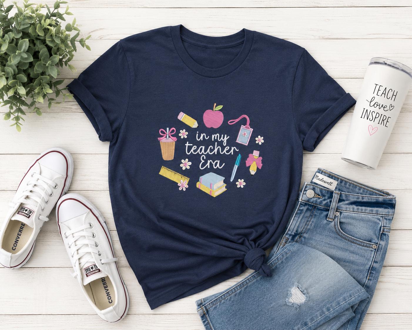 In My Teacher Era Embroidered Tee