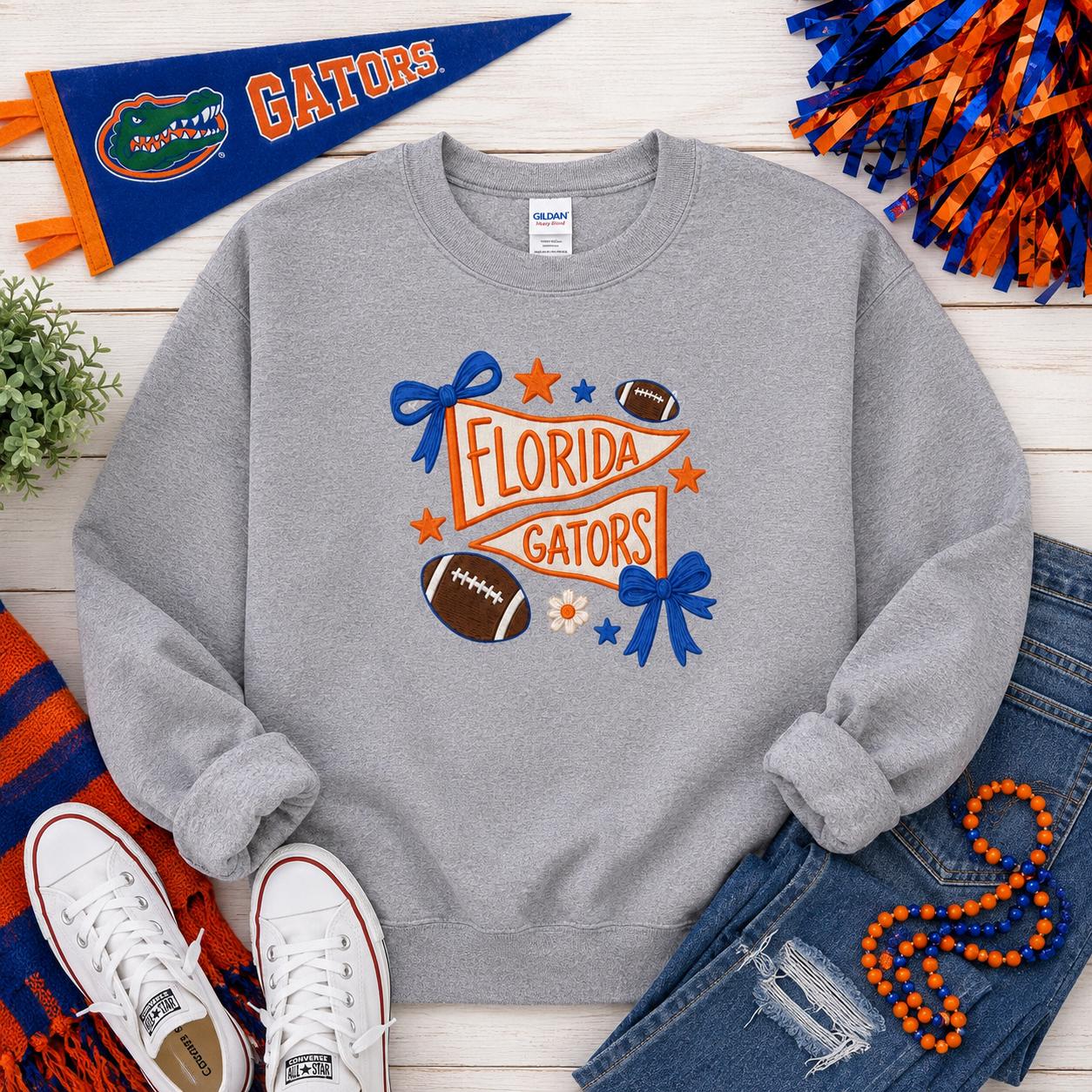 Florida Football Spirit Embroidered Tee or Sweatshirt/Adult And Youth Sizes