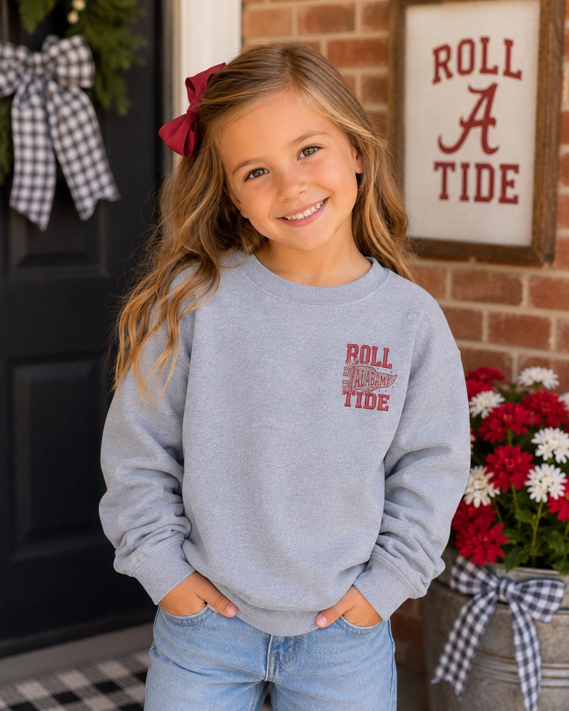 Alabama Roll Tide Spirit Embroidered Tee or Sweatshirt/Adult And Youth Sizes