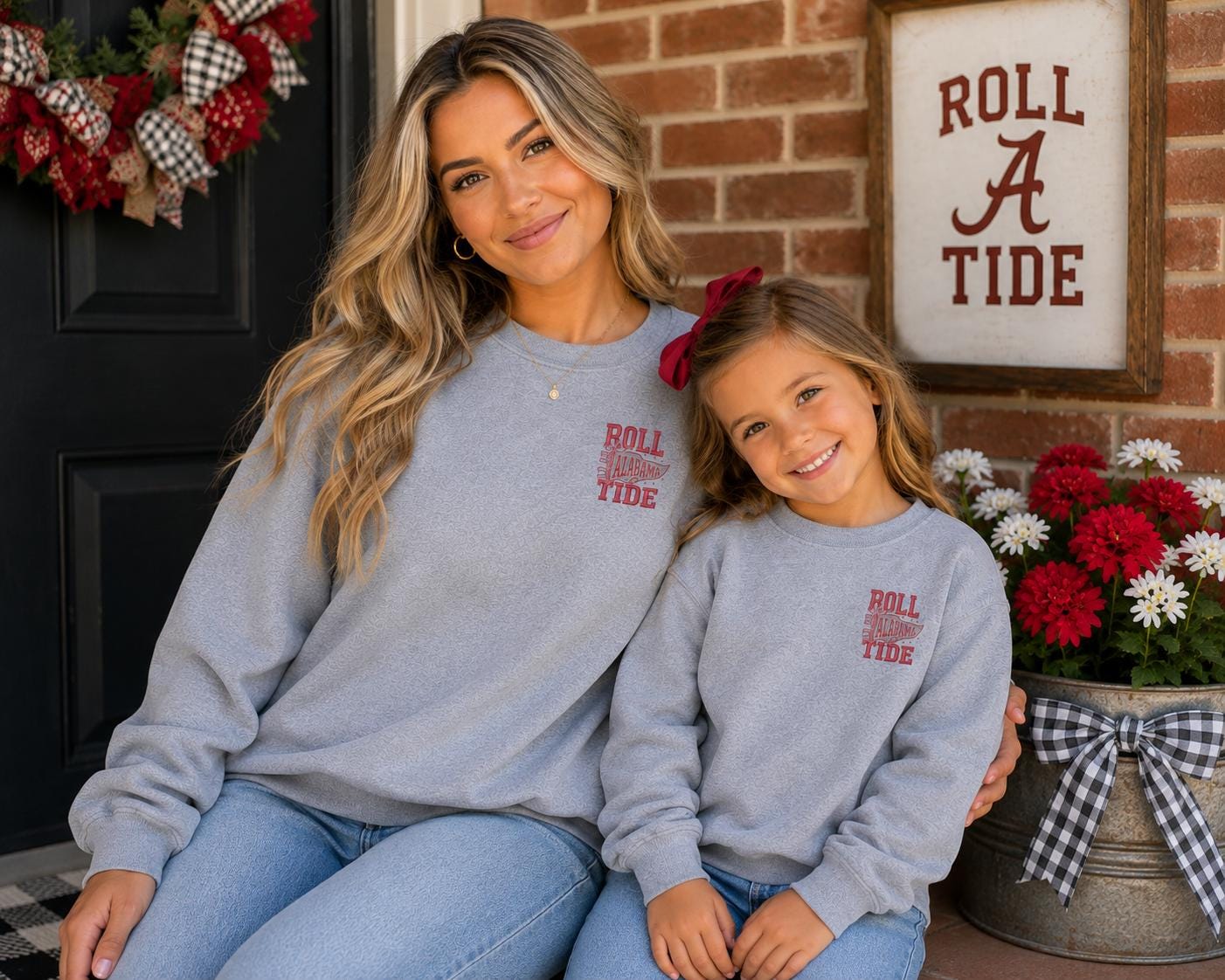 Alabama Roll Tide Spirit Embroidered Tee or Sweatshirt/Adult And Youth Sizes