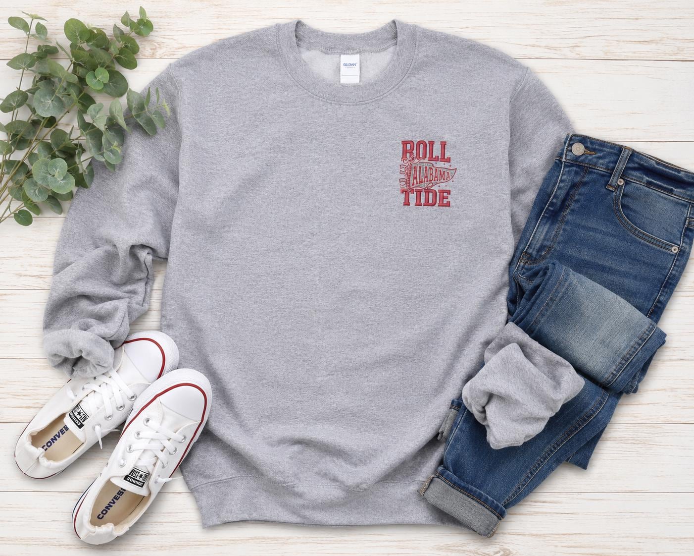 Alabama Roll Tide Spirit Embroidered Tee or Sweatshirt/Adult And Youth Sizes