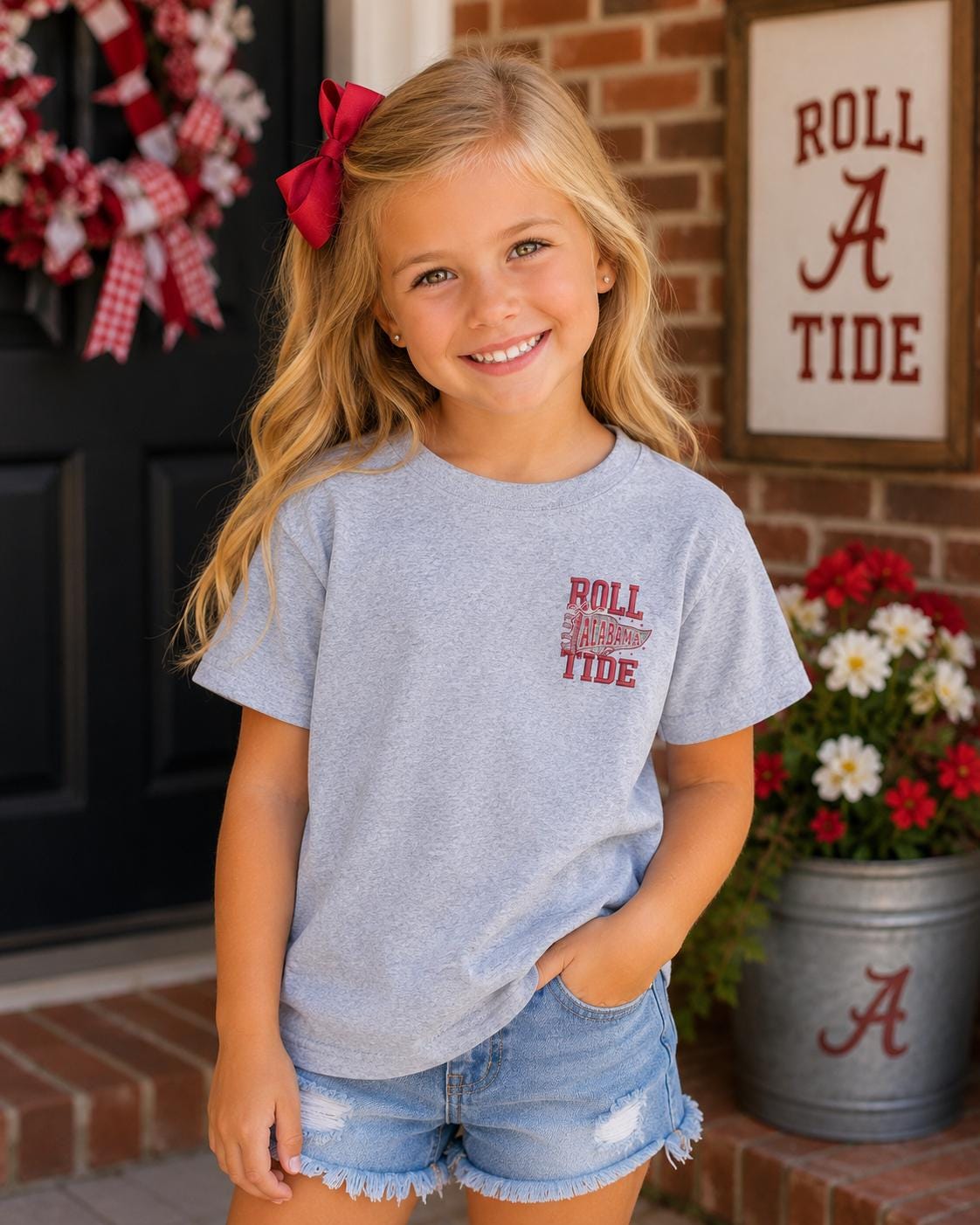 Alabama Roll Tide Spirit Embroidered Tee or Sweatshirt/Adult And Youth Sizes
