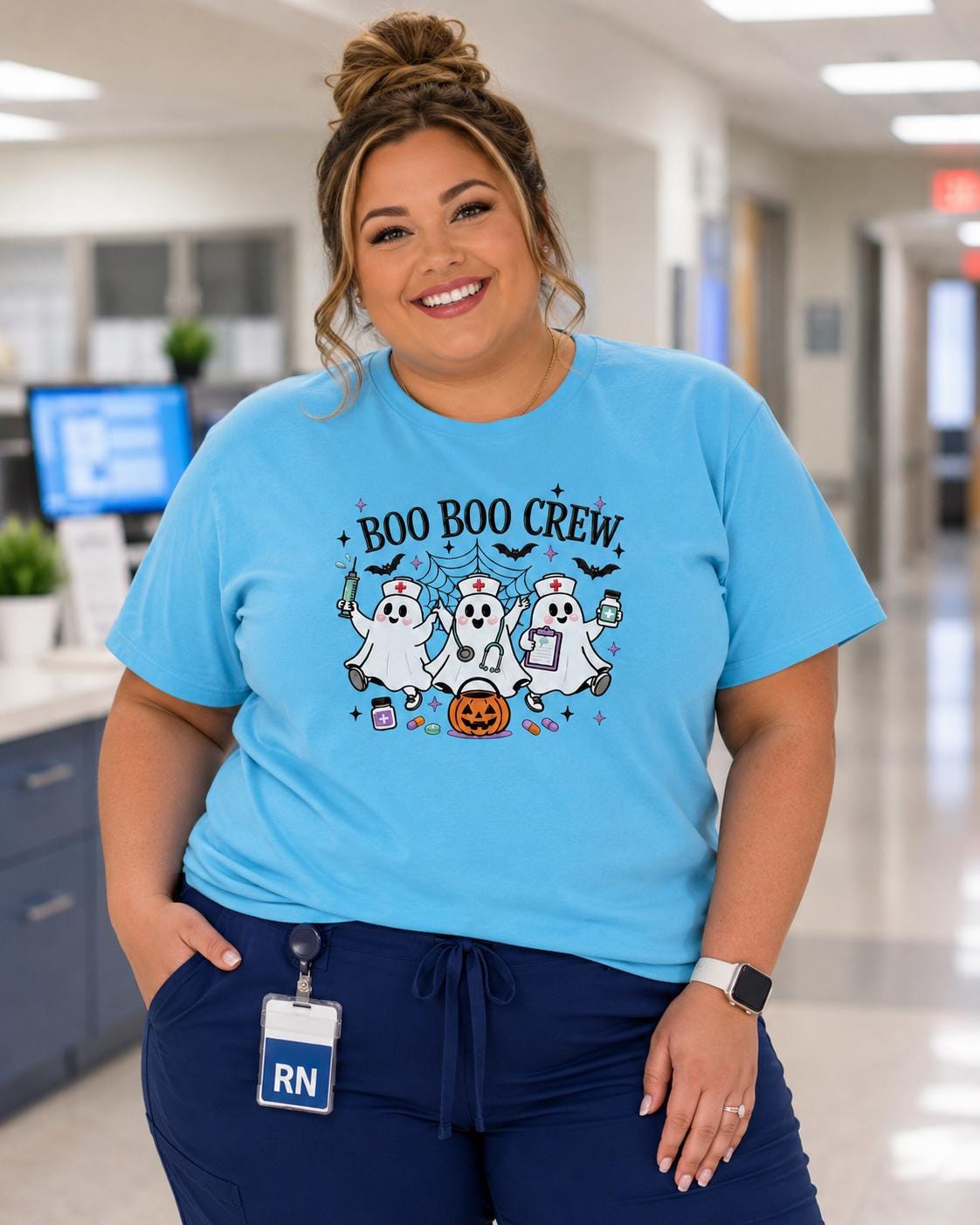 Boo Boo Crew Nurse Embroidered Tee