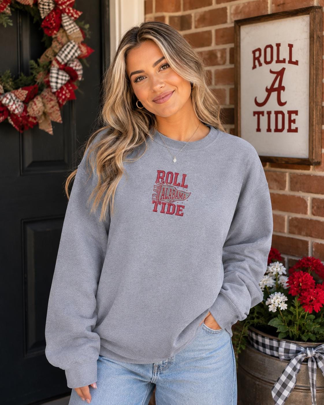 Alabama Roll Tide Spirit Embroidered Tee or Sweatshirt/Adult And Youth Sizes
