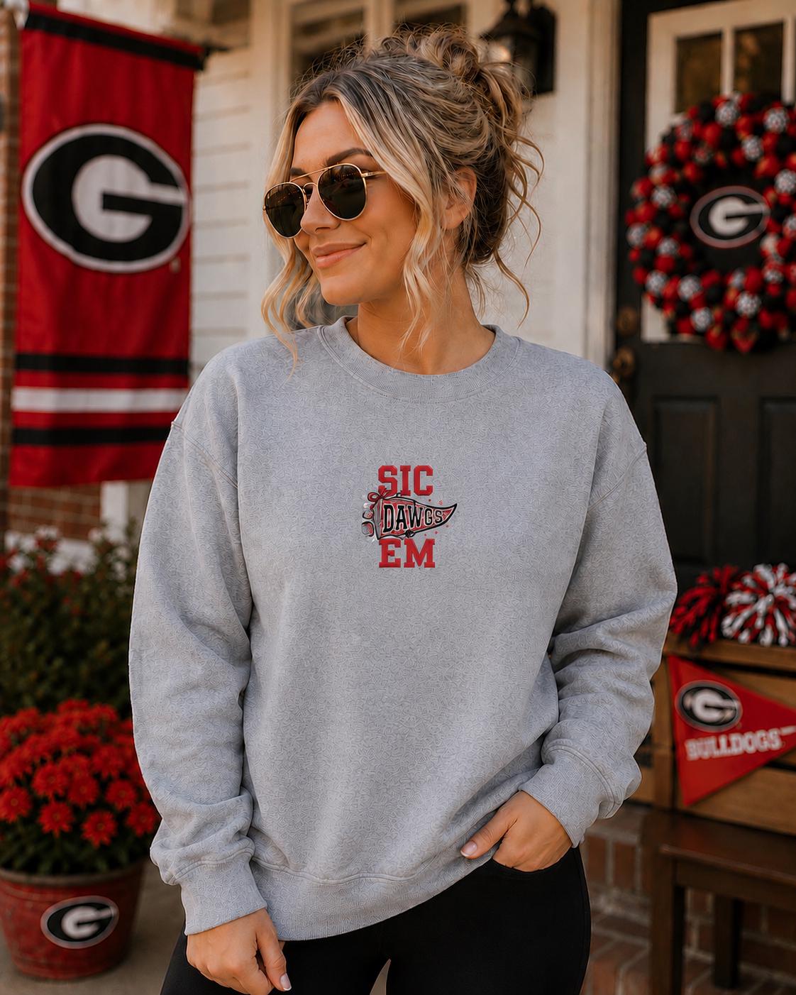 Sic ‘Em Dawgs Spirit Embroidered Tee or Sweatshirt/Adult And Youth Sizes