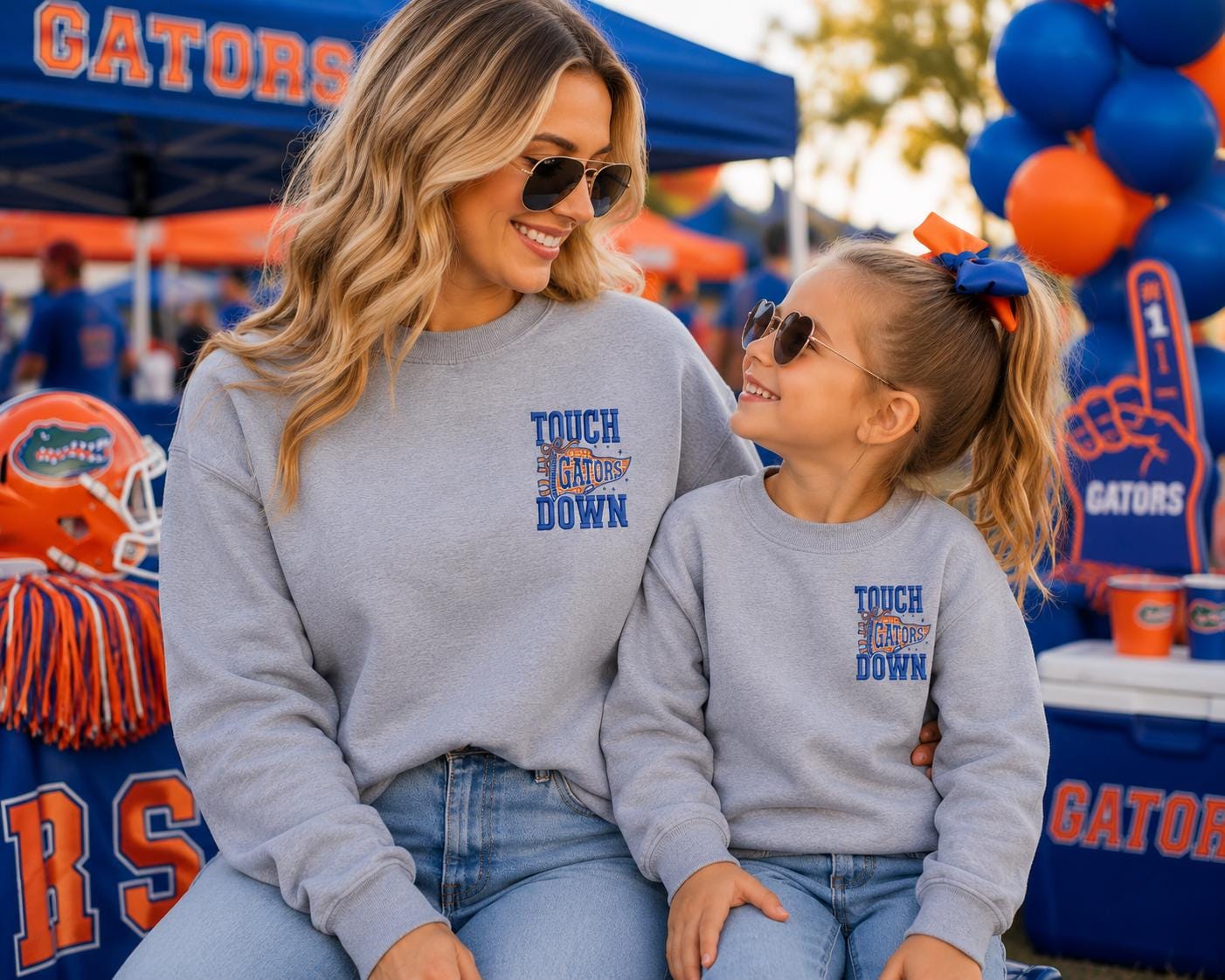 Touch Down Gators Spirit Embroidered Tee or Sweatshirt/Adult And Youth Sizes