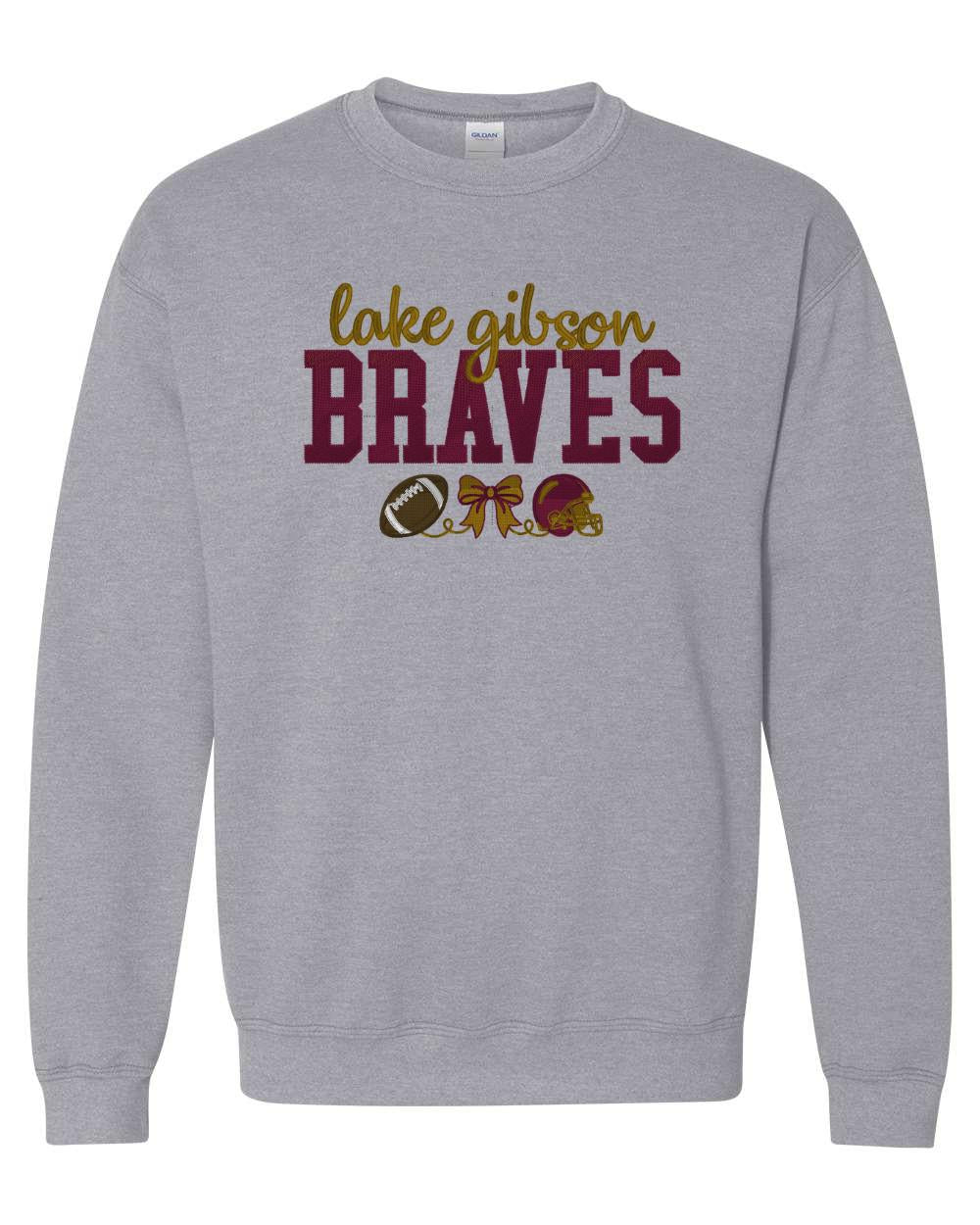 School Spirit Embroidered Football Tee or Sweatshirt/Adult And Youth Sizes