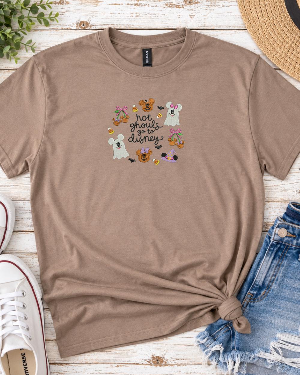 Hot Ghouls Go To Disney Embroidered Halloween Tee