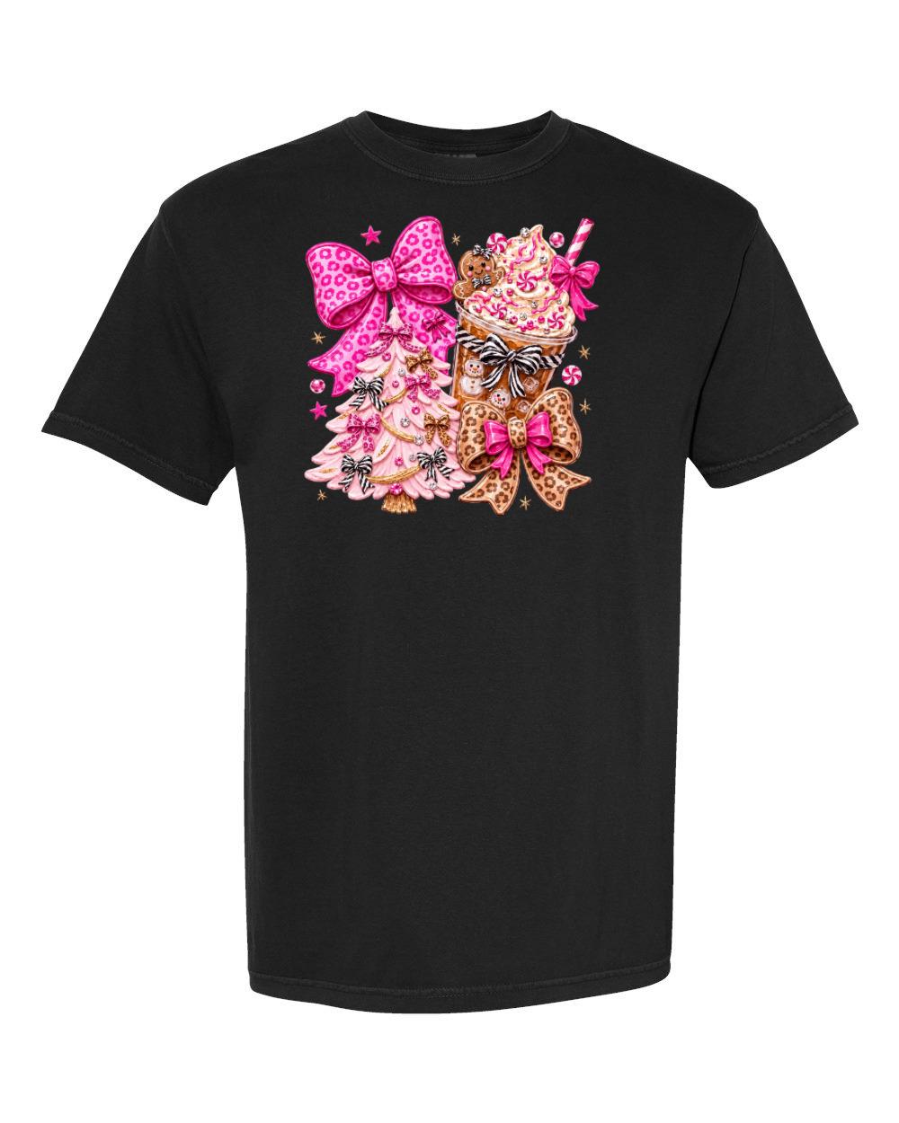 Pink Christmas Coquette Graphic Tee