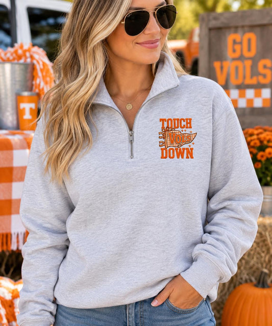 Touch Down Vols Football Spirit Quarter-Zip Pullover