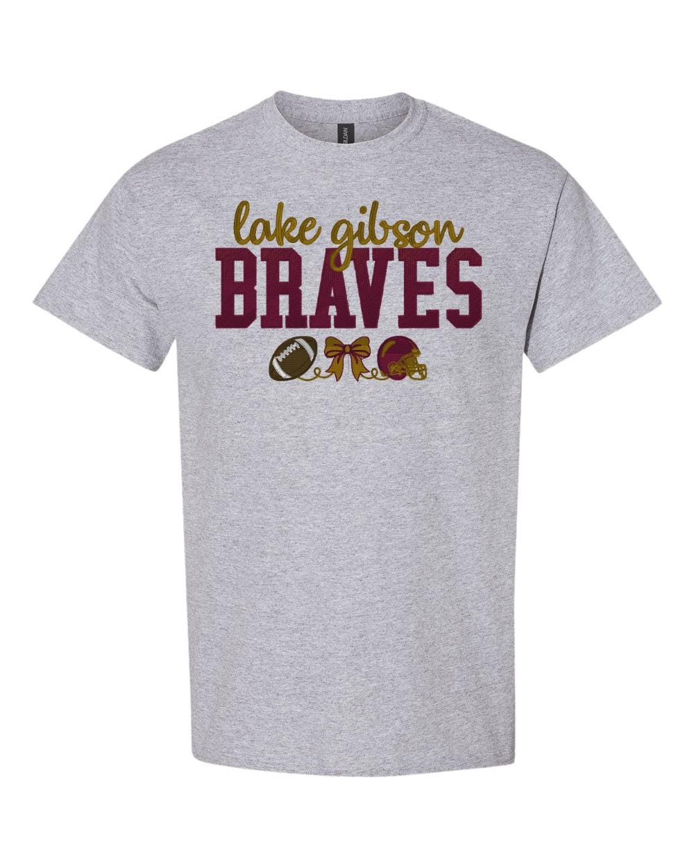 School Spirit Embroidered Football Tee or Sweatshirt/Adult And Youth Sizes