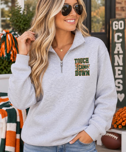 Touchdown CanesFootball Spirit Quarter-Zip Pullover