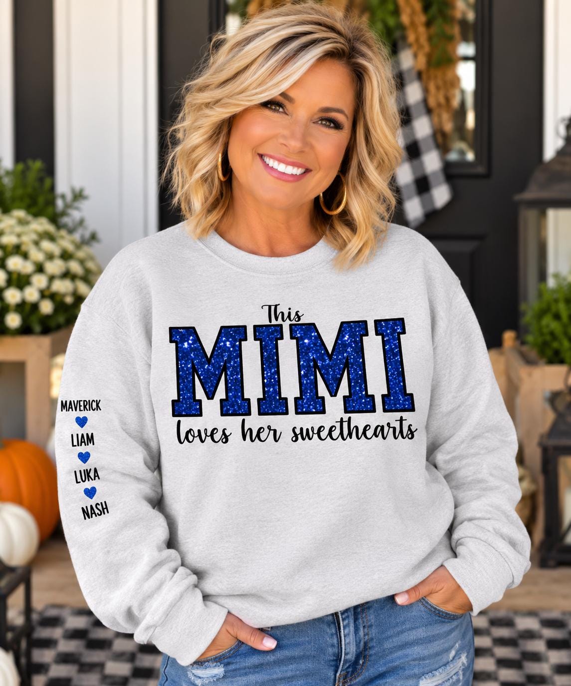 Personalized Construction Truck Applique Crewneck Sweatshirt