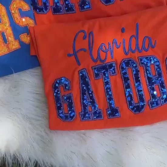 Florida Spirit Tee- SEQUIN MATERIAL APPLIQUE