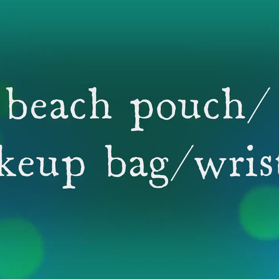 Golden Palms/ Pineapple/ Tropical Wristlet/Beach Bikini Bag/Makeup Pouch