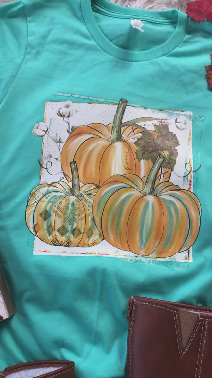 PUMPKIN PATCH Screen Print Tee/ T-Shirt/ 3 Shirt Colors to Choose From