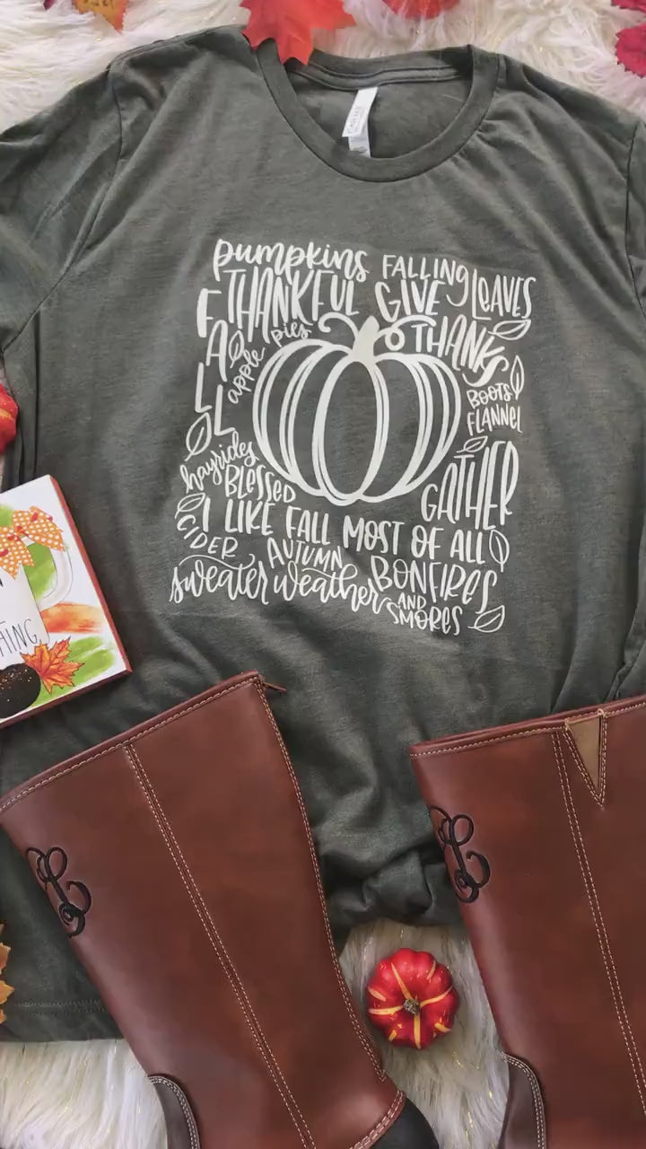 Fall Quote/Pumpkin Design/T-Shirt/Pick Your Color Shirt