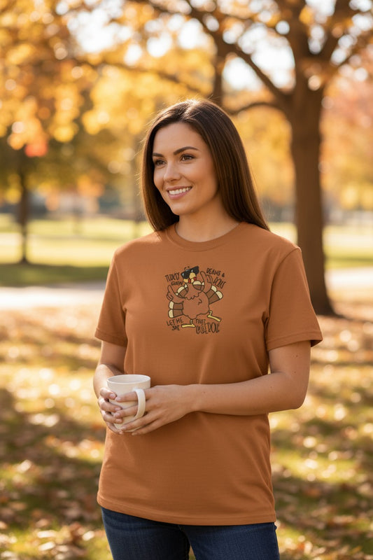 Turkey, Gravy, Beans And Rolls Thanksgiving Design Embroidery Shirt