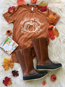 Thankful & Blessed Pumpkin T-Shirt