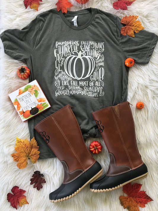 Fall Quote/Pumpkin Design/T-Shirt/Pick Your Color Shirt
