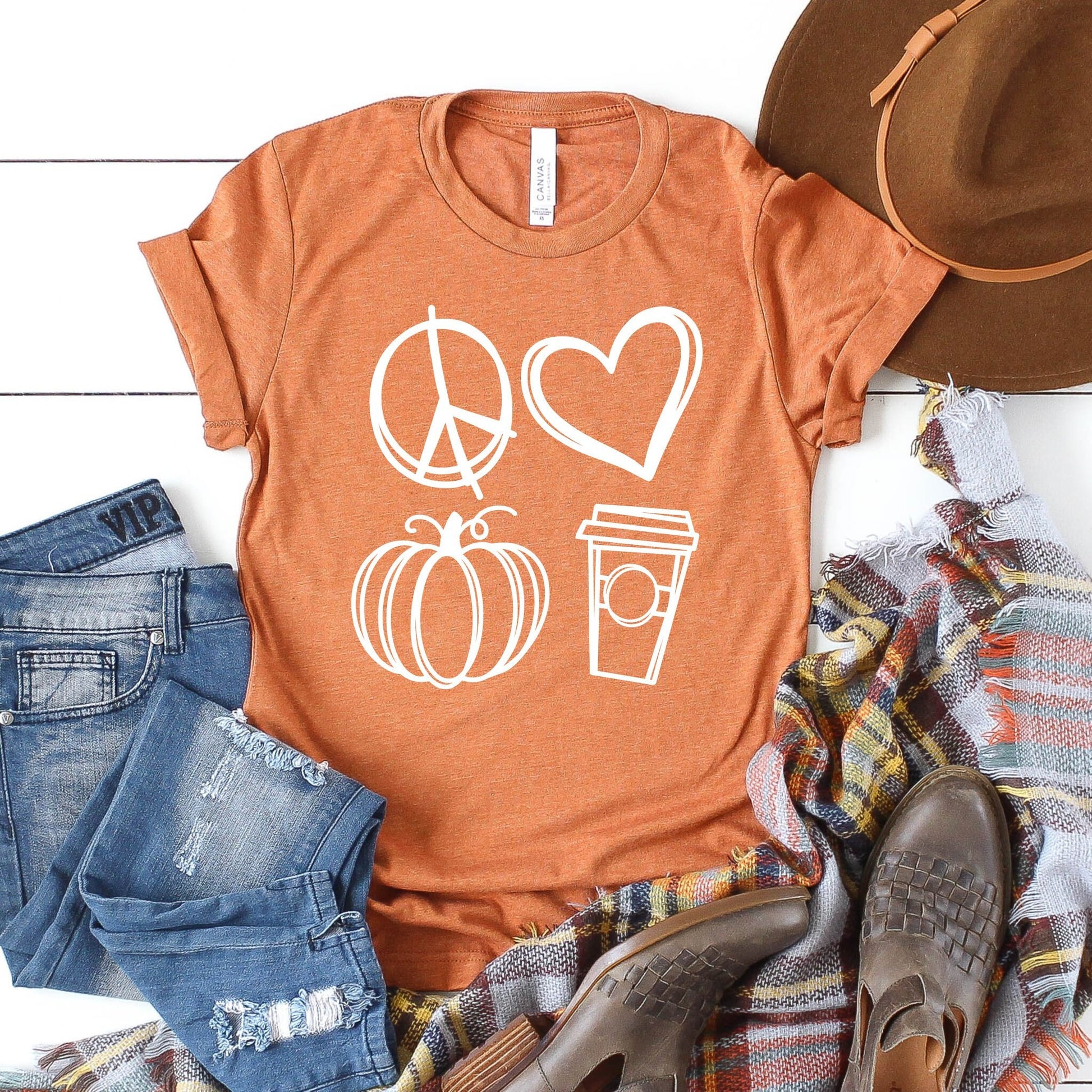 Peace/Love/Pumpkin Spice Tee