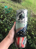 Military Memorial American Flag Personalized Dog Tags Tumbler/Cup/Mug